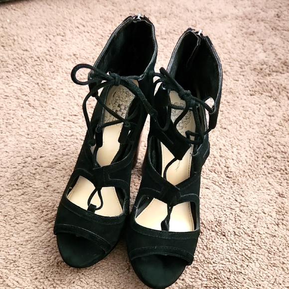 Vince Camuto Black Lace-Up Heels - Picture 1 of 5